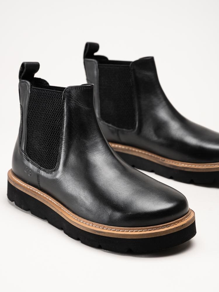 Green Comfort - Verona low cut - Svarta chelsea boots i skinn