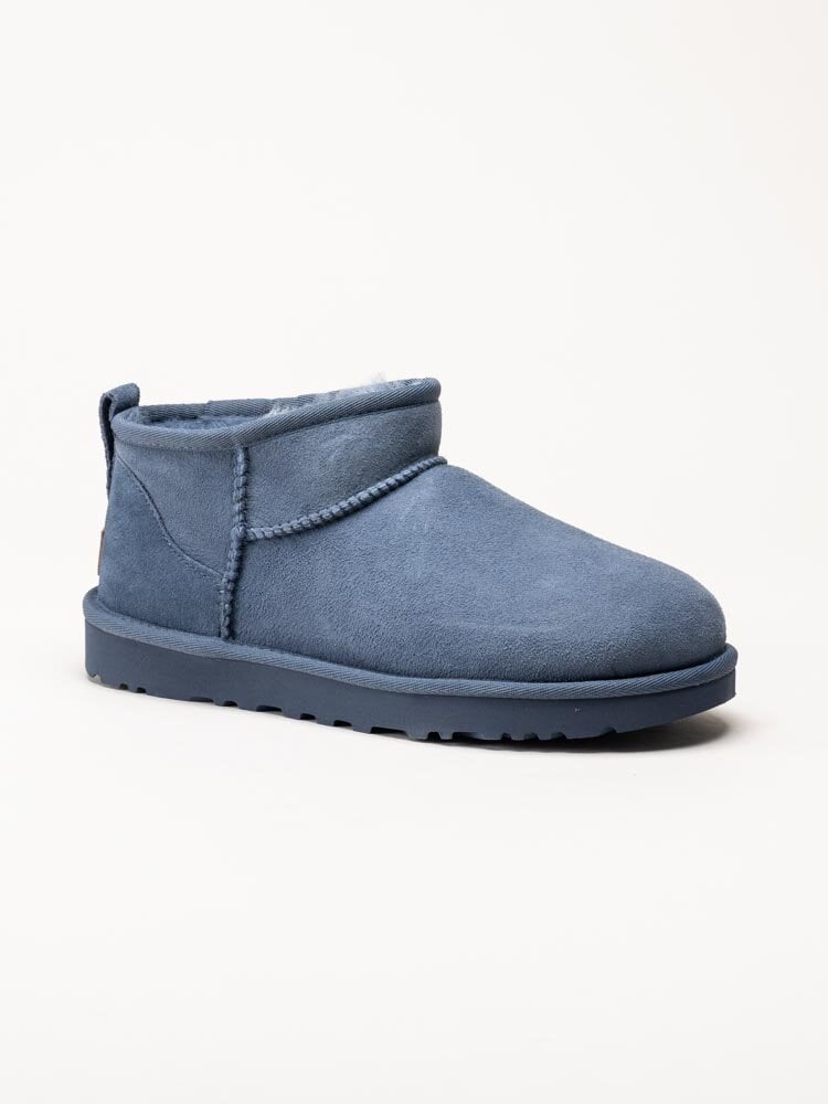 UGG - W Classic Ultra Mini - Blå ullfodrade boots i mocka