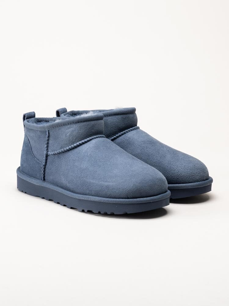 UGG - W Classic Ultra Mini - Blå ullfodrade boots i mocka