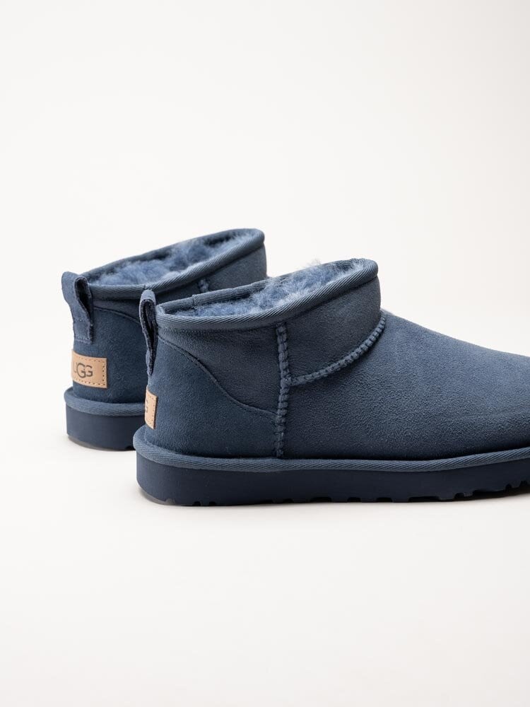 UGG - W Classic Ultra Mini - Blå ullfodrade boots i mocka