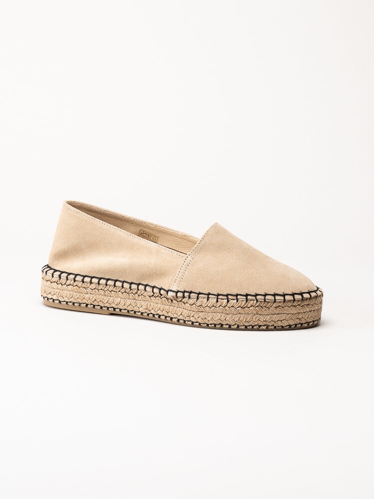 Alberville - Beige espadrillos i mocka