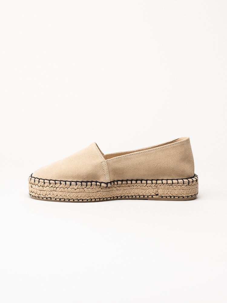 Alberville - Beige espadrillos i mocka