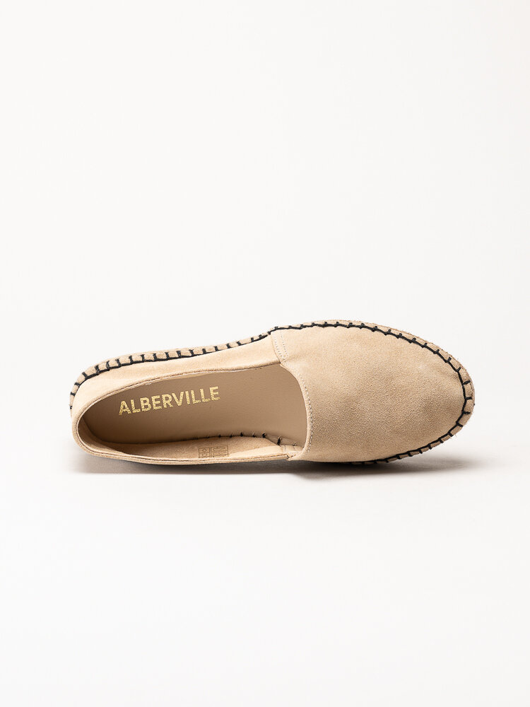 Alberville - Beige espadrillos i mocka