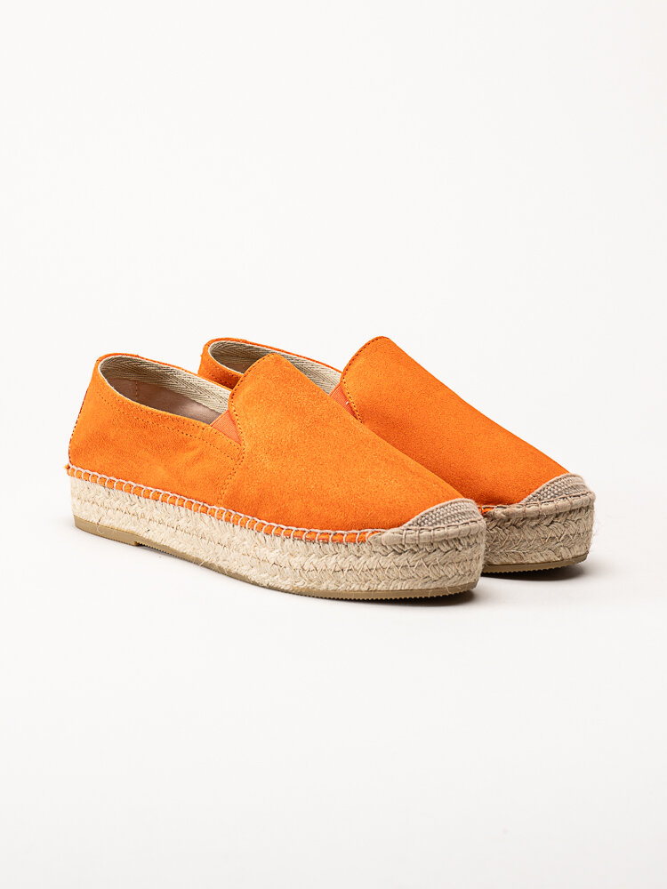 Duffy - Orange espadrillos i mocka