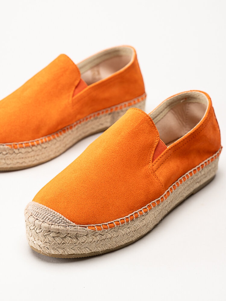 Duffy - Orange espadrillos i mocka