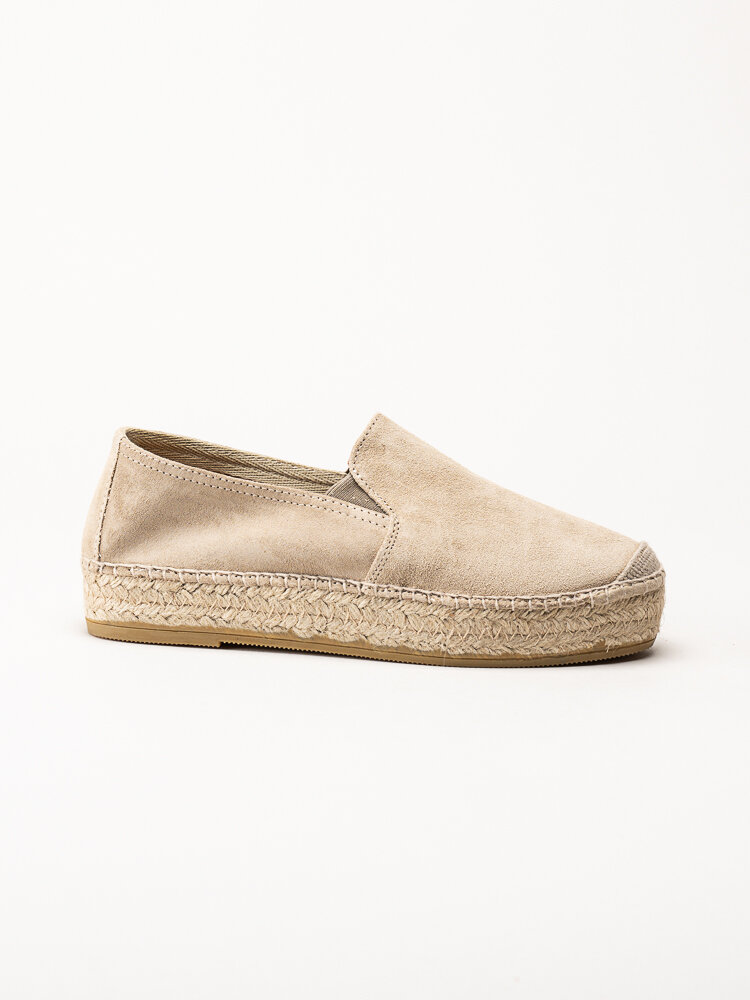 Duffy - Beige espadrillos i mocka