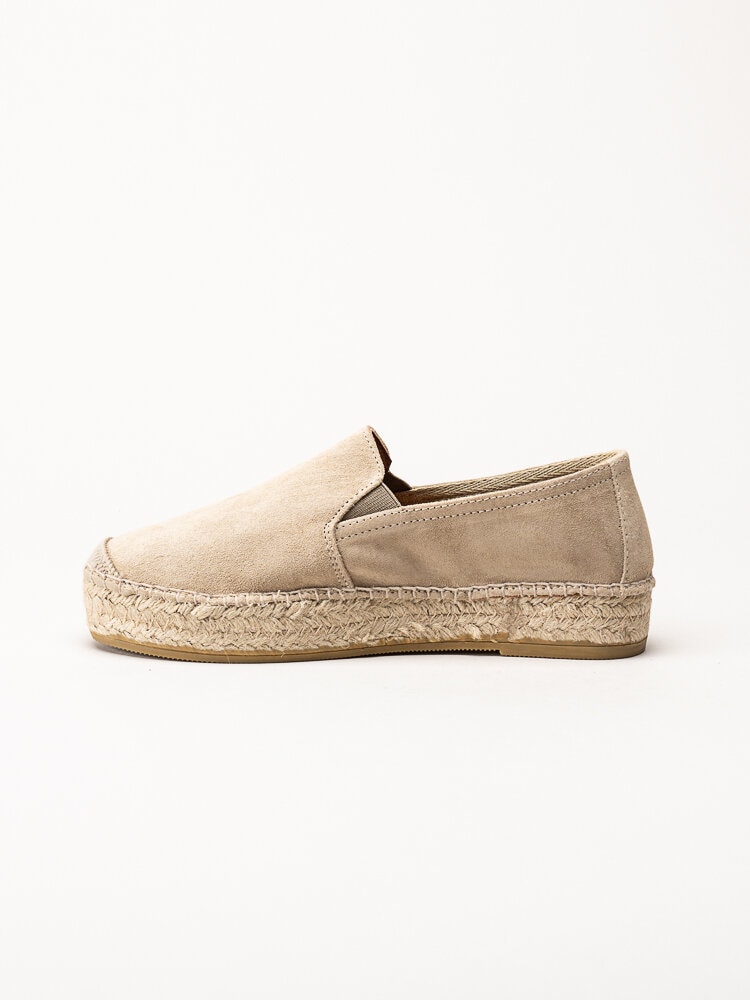 Duffy - Beige espadrillos i mocka