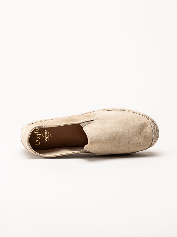 Duffy - Beige espadrillos i mocka