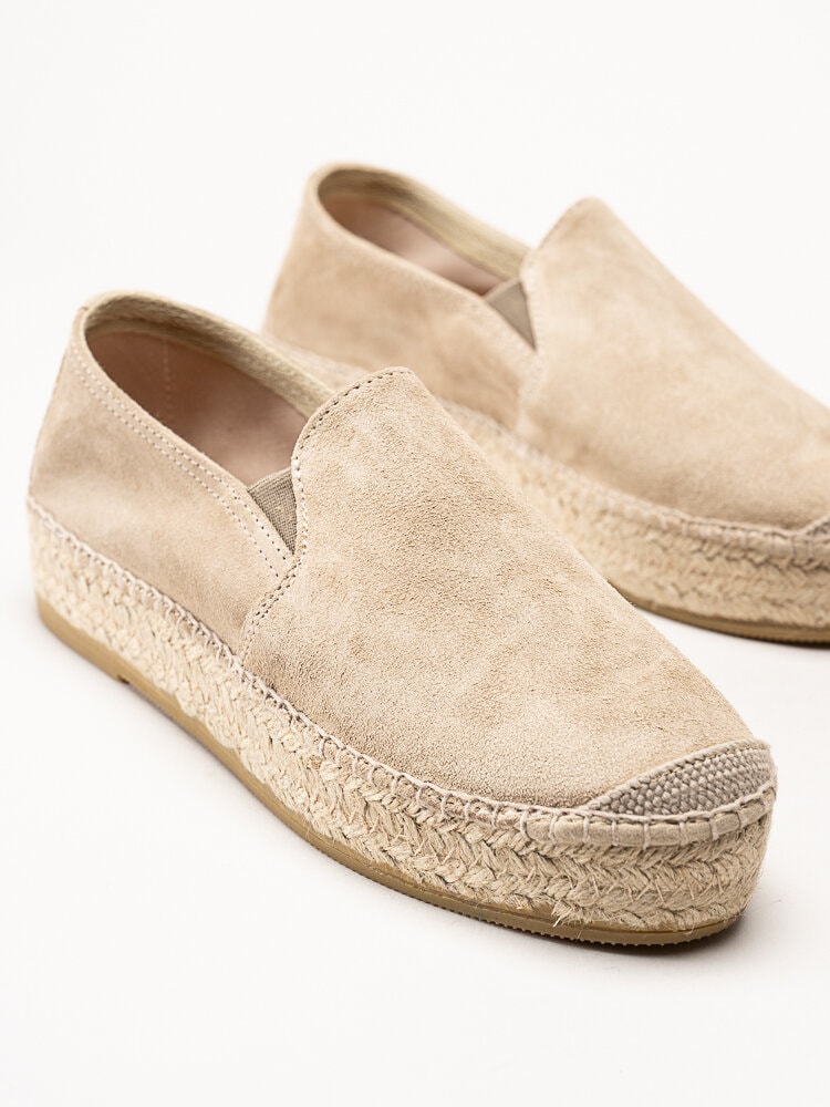 Duffy - Beige espadrillos i mocka