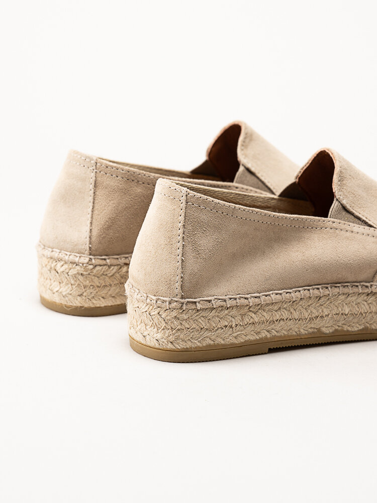 Duffy - Beige espadrillos i mocka