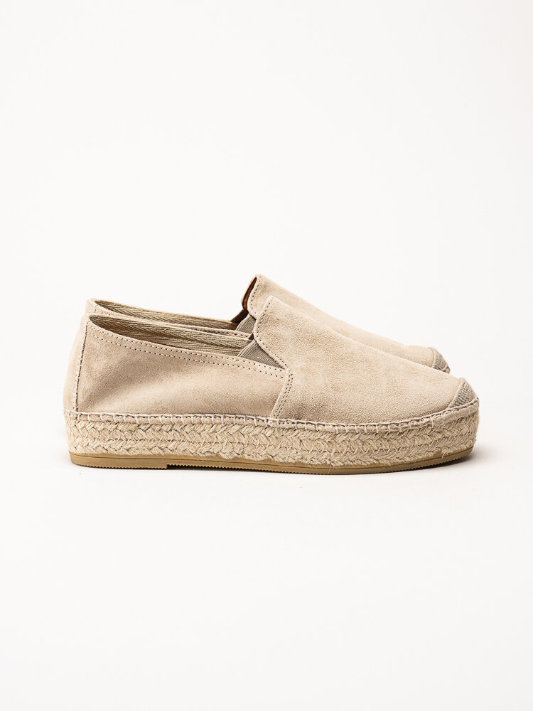 Duffy - Beige espadrillos i mocka