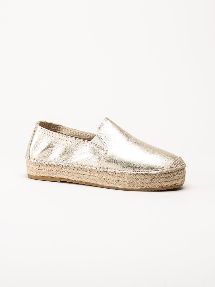 Duffy - Guldmetallic espadrillos i skinn