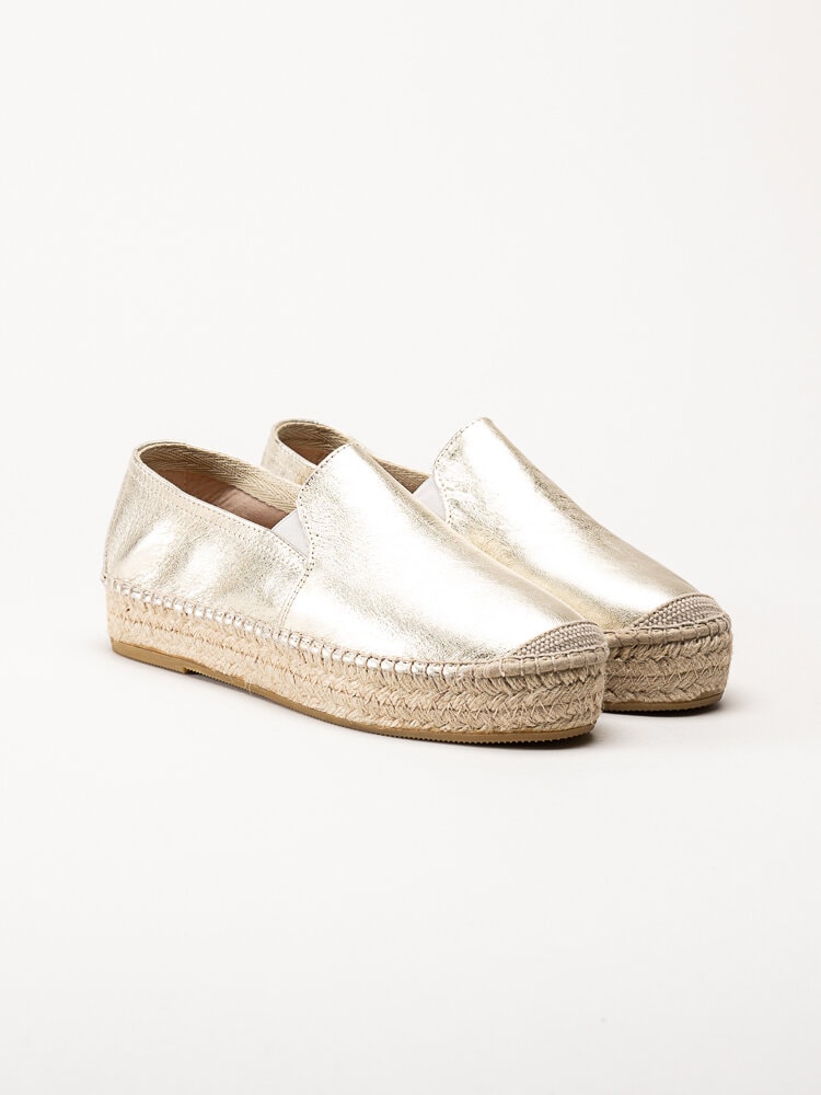 Duffy - Guldmetallic espadrillos i skinn