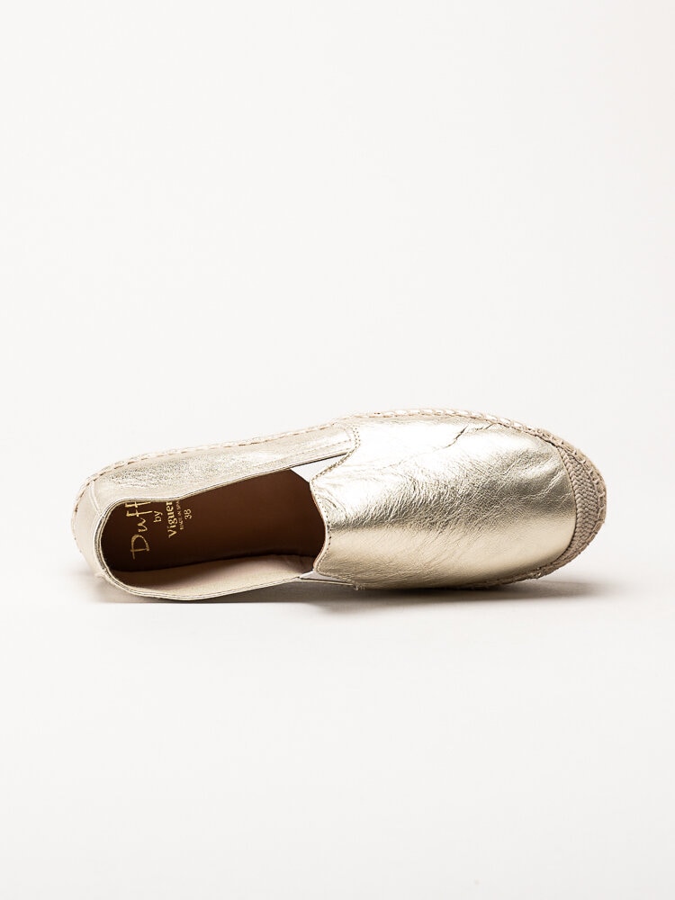 Duffy - Guldmetallic espadrillos i skinn