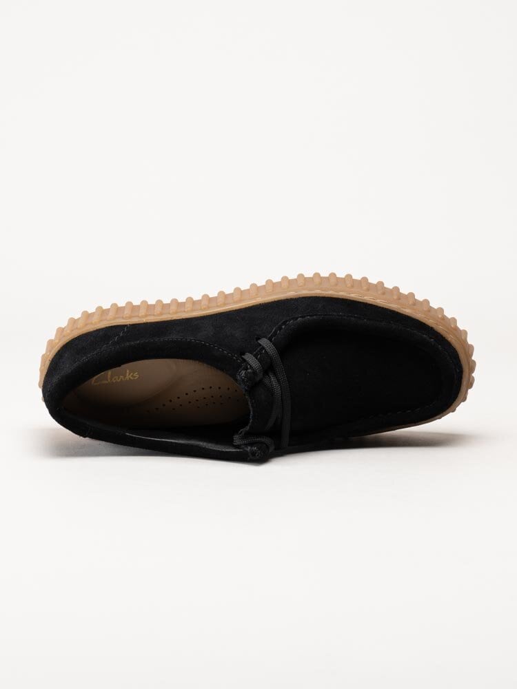 Clarks - Torhill Bee - Svarta snörskor i mocka