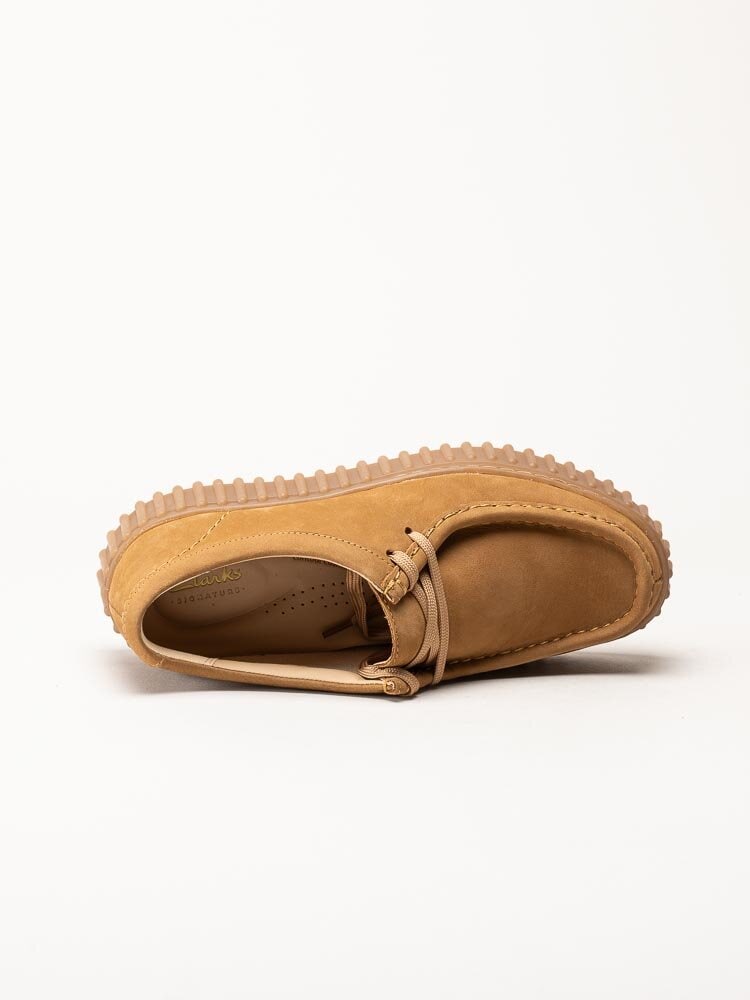 Clarks - Torhill Bee - Ljusbruna chunky snörskor i nubuck