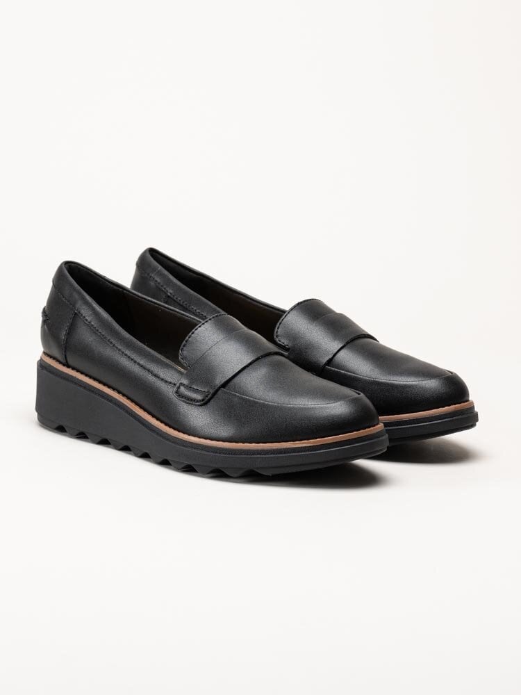 Clarks - Sharon Gracie - Svarta loafers i skinn