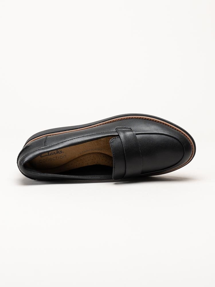 Clarks - Sharon Gracie - Svarta loafers i skinn