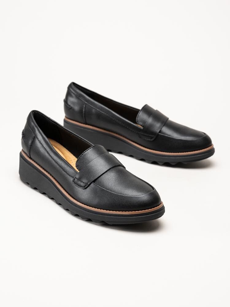 Clarks - Sharon Gracie - Svarta loafers i skinn