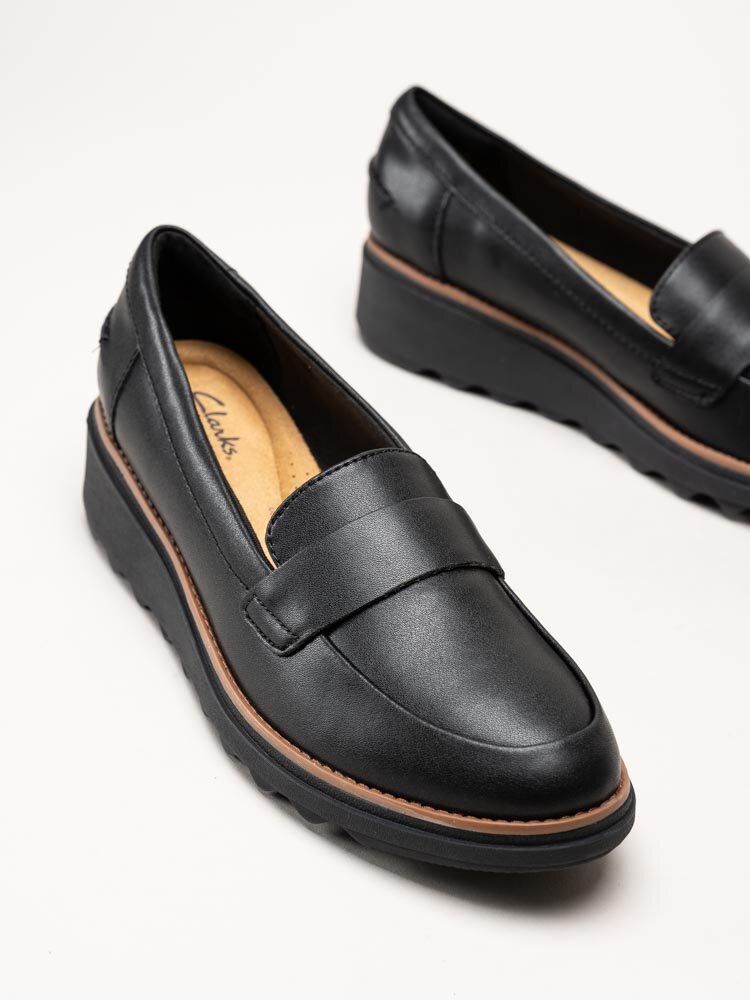 Clarks - Sharon Gracie - Svarta loafers i skinn