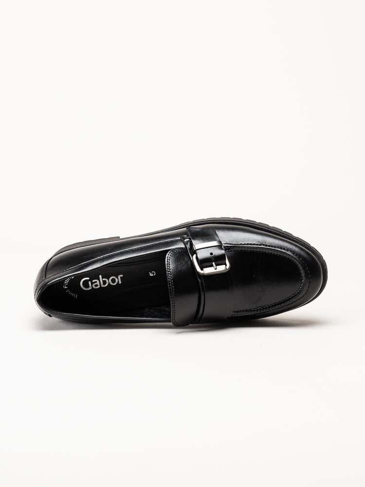 Gabor - Svarta loafers i skinn