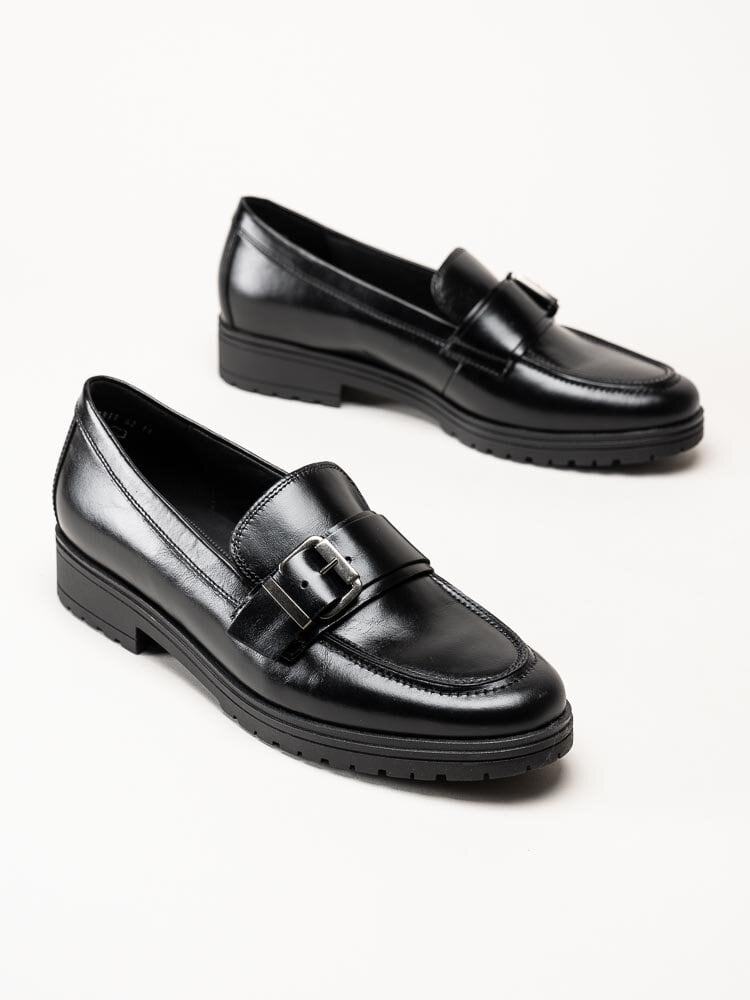 Gabor - Svarta loafers i skinn