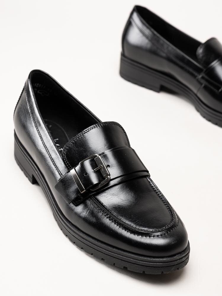 Gabor - Svarta loafers i skinn