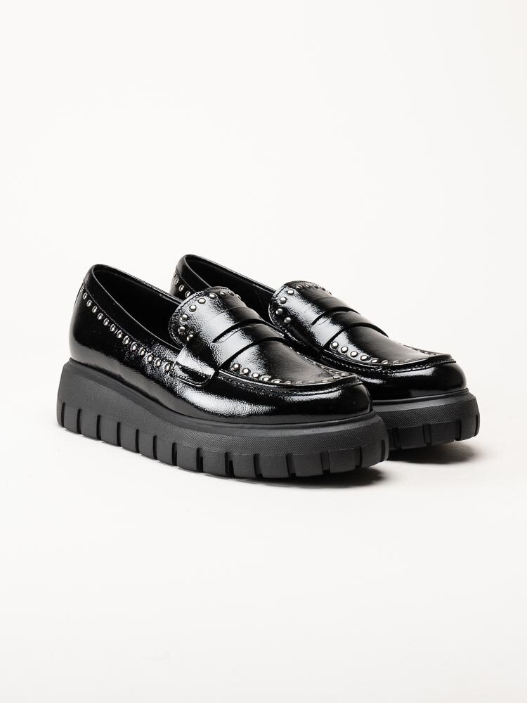 Gabor - Svarta loafers med chunky sula