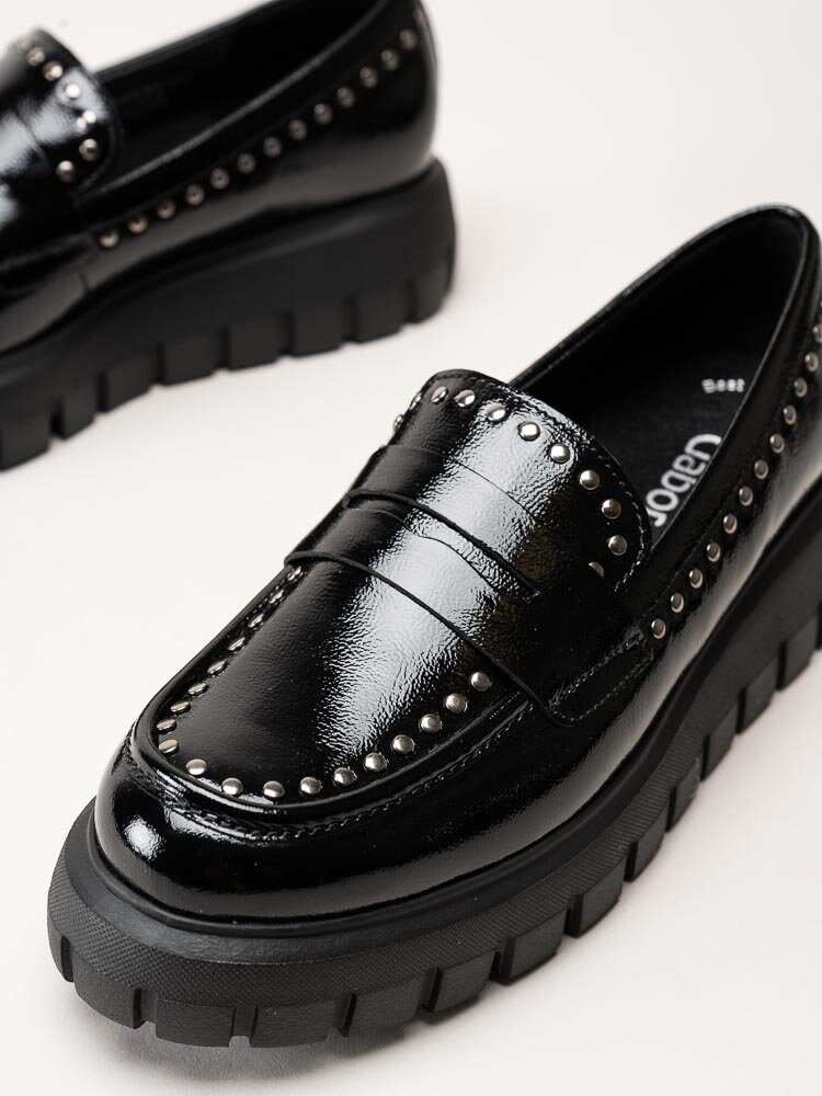 Gabor - Svarta loafers med chunky sula