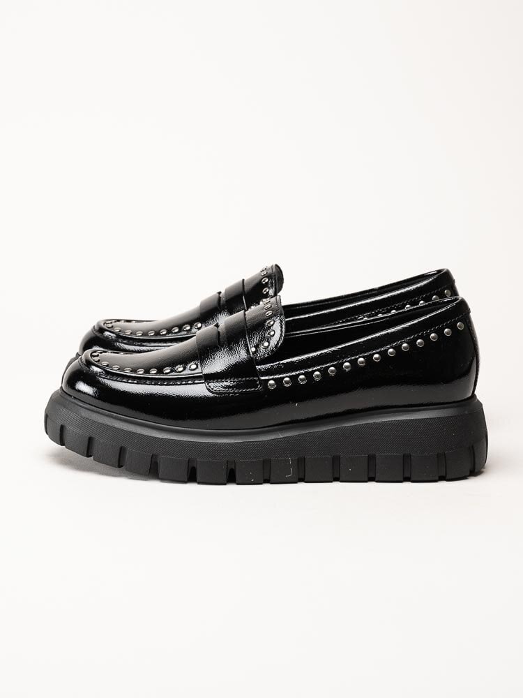 Gabor - Svarta loafers med chunky sula