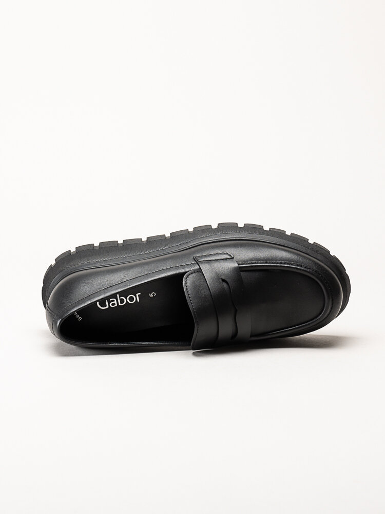 Gabor - Svarta loafers med chunky sula