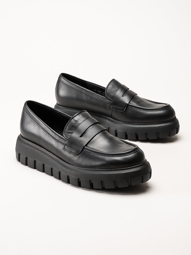 Gabor - Svarta loafers med chunky sula