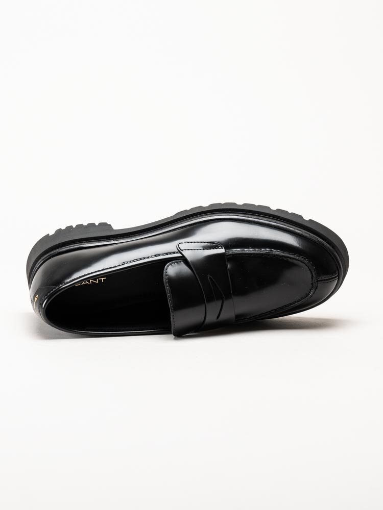 Gant Footwear - Aligrey - Svarta chunky loafers i polidoskinn