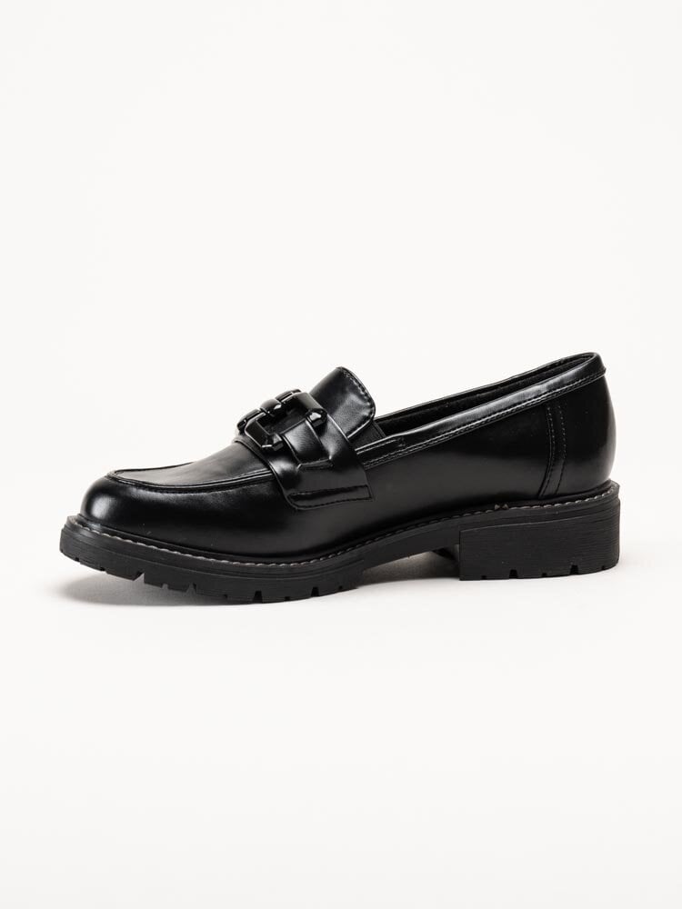 Jana - Svarta loafers i skinnimitation