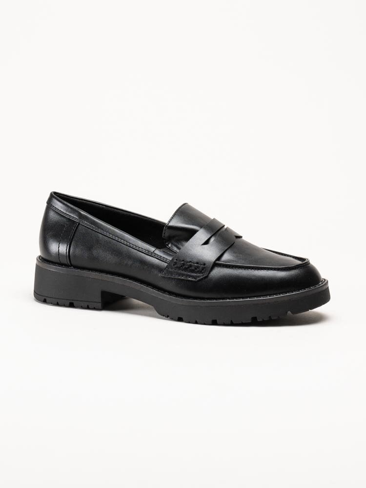 Jana - Svarta loafers i skinnimitation