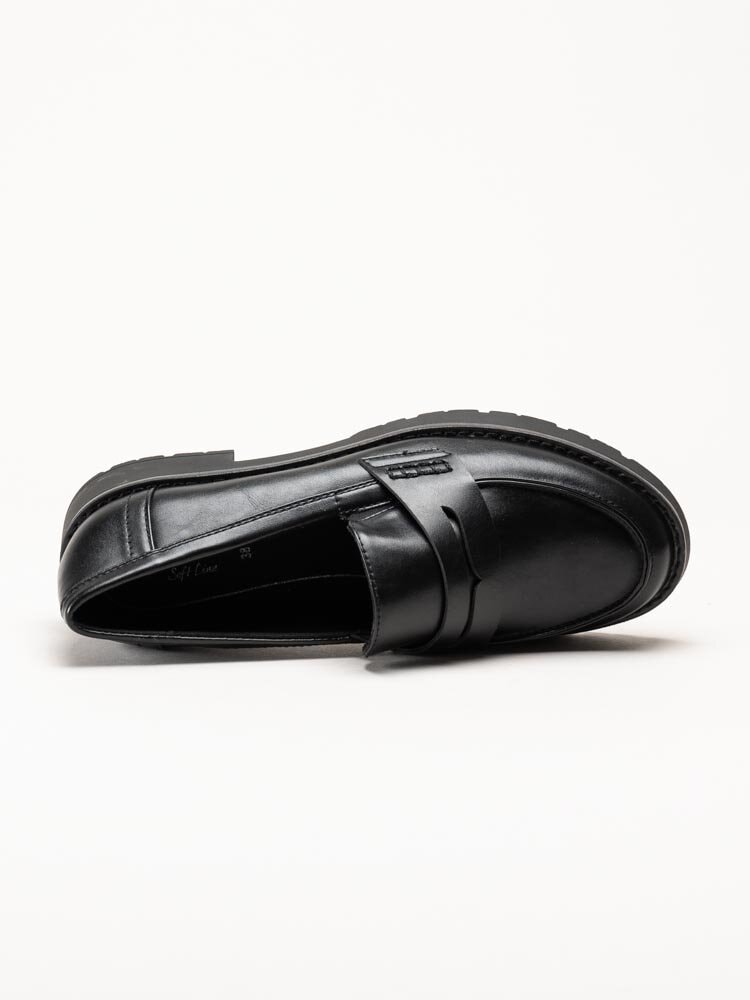 Jana - Svarta loafers i skinnimitation