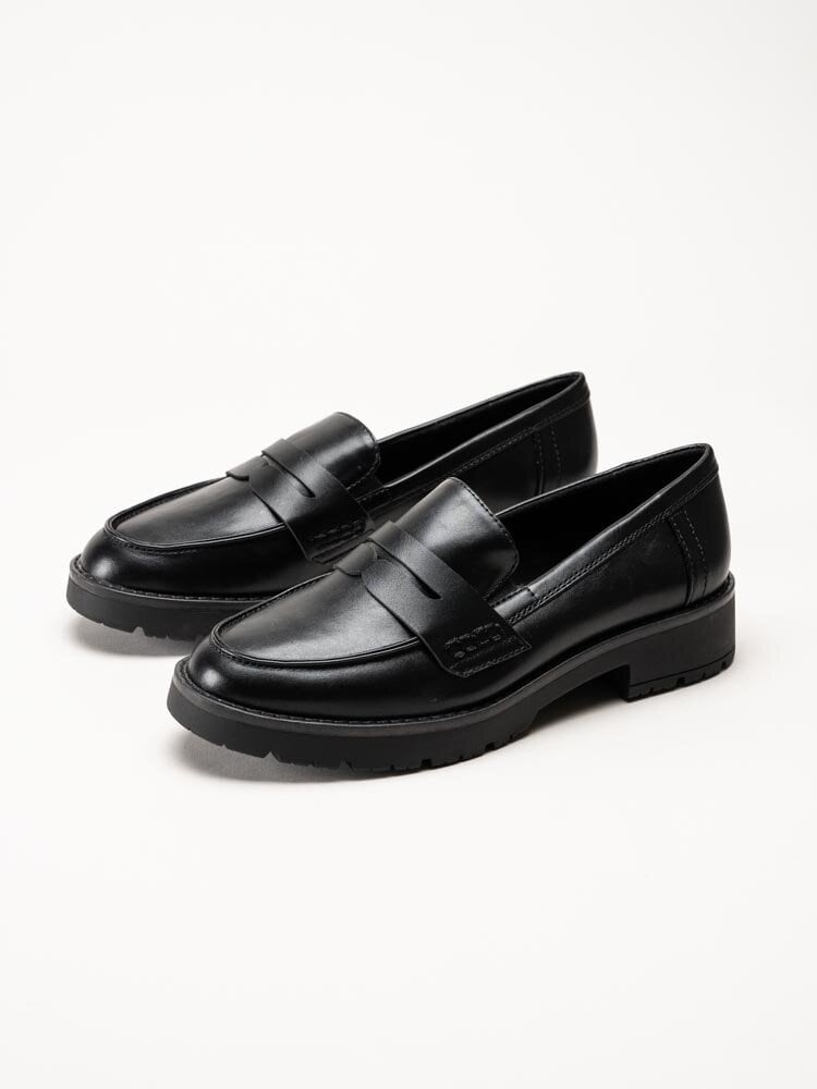 Jana - Svarta loafers i skinnimitation