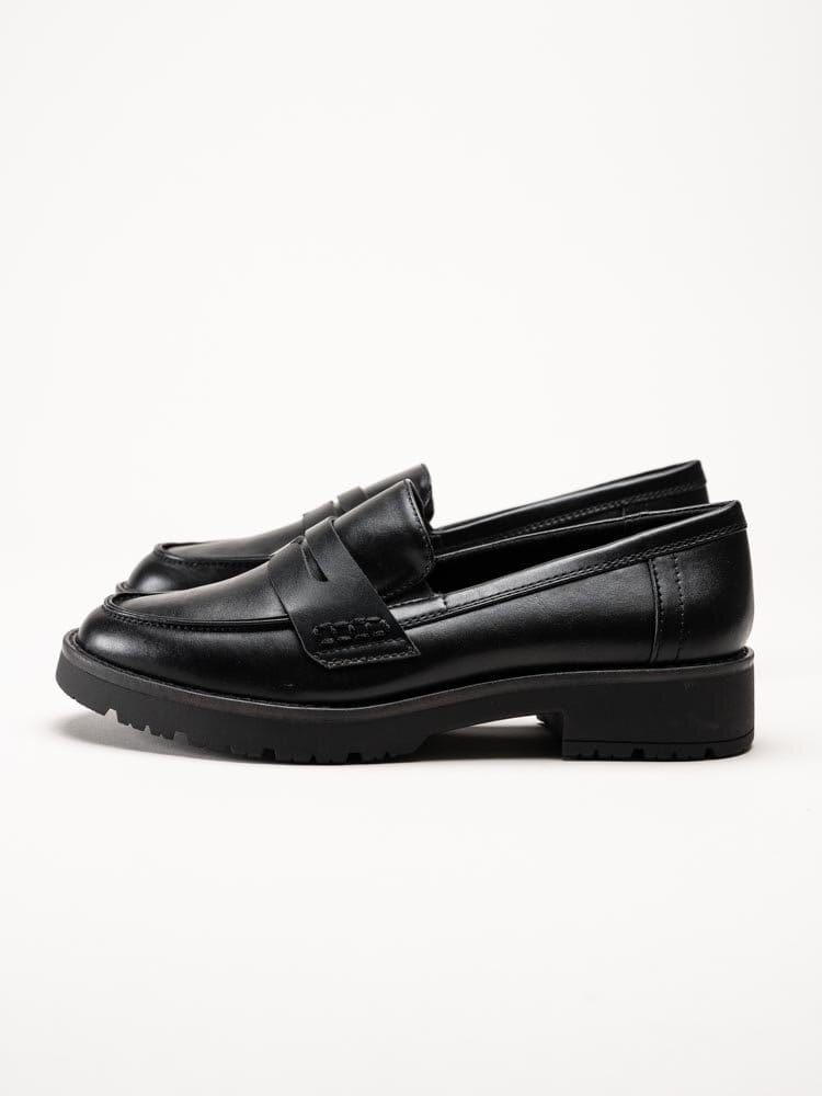 Jana - Svarta loafers i skinnimitation