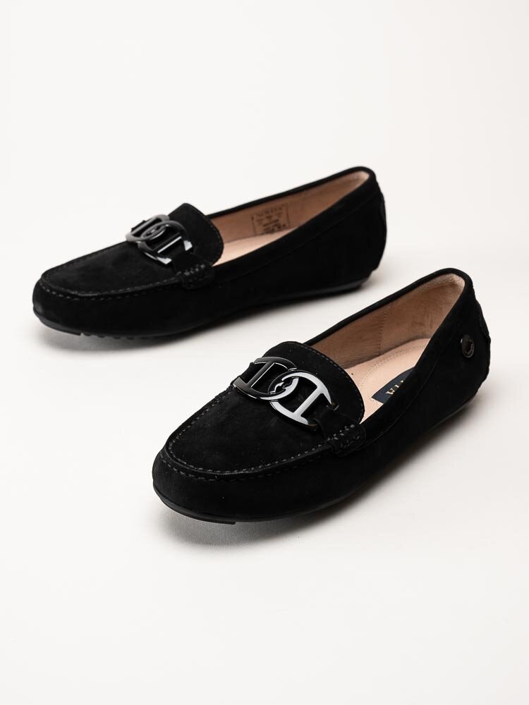 Novita - Parma Royal - Svarta loafers med dekorspänne