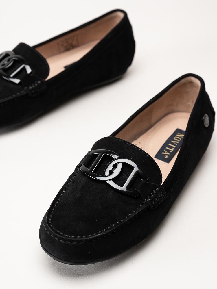 Novita - Parma Royal - Svarta loafers med dekorspänne