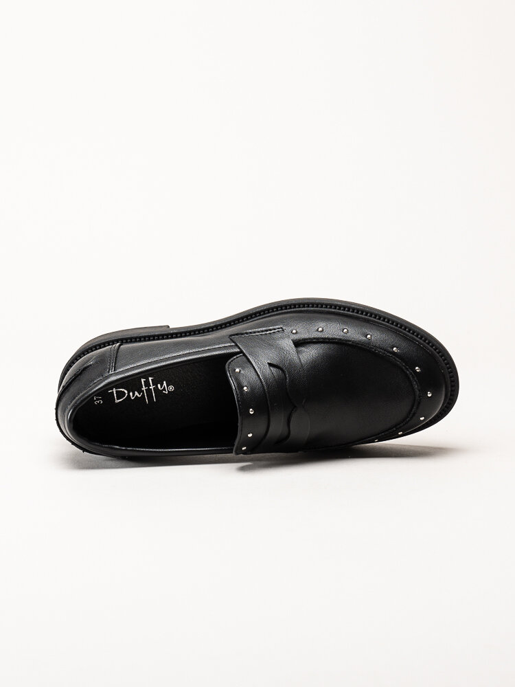 Duffy - Svarta loafers med nitar