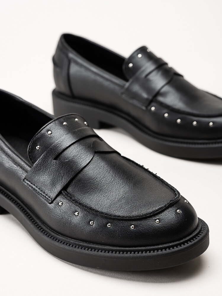 Duffy - Svarta loafers med nitar