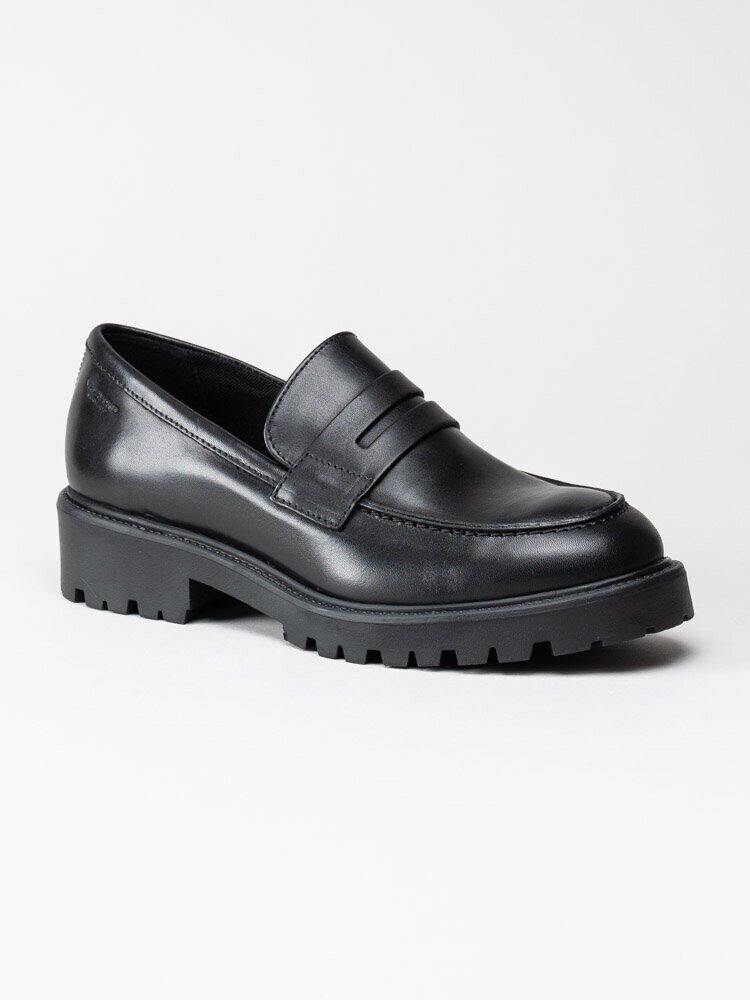 Vagabond - Kenova - Svarta chunky loafers i skinn