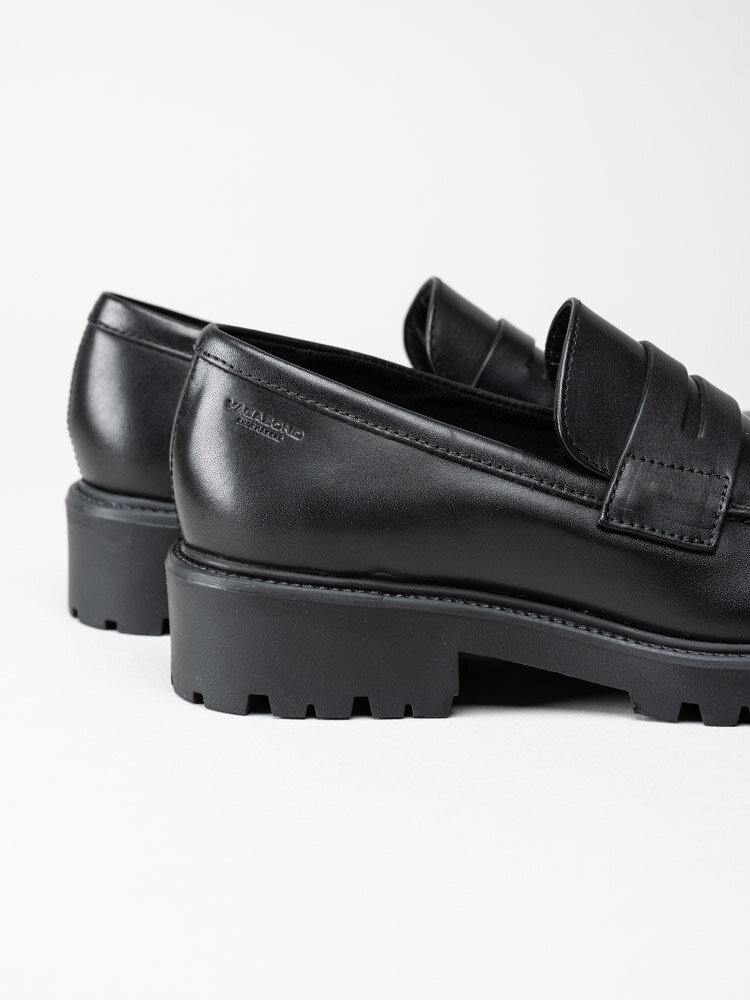 Vagabond - Kenova - Svarta chunky loafers i skinn