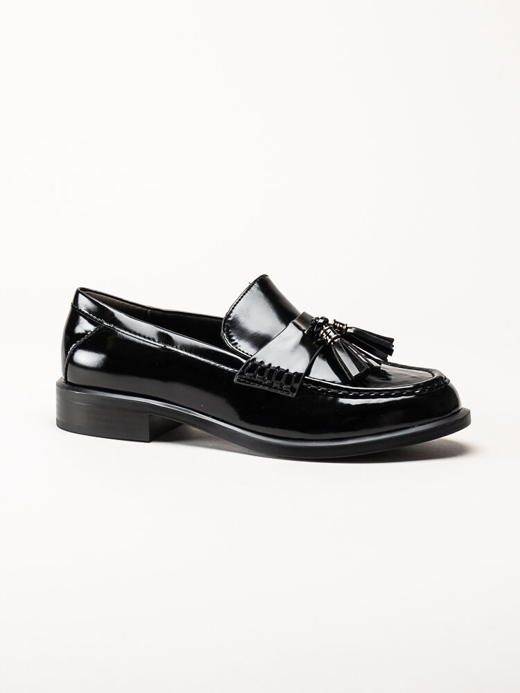 Tamaris - Svarta loafers i lack