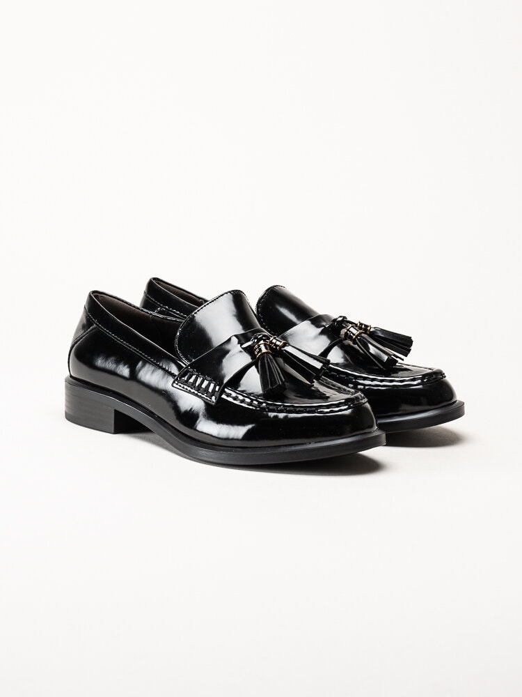 Tamaris - Svarta loafers i lack