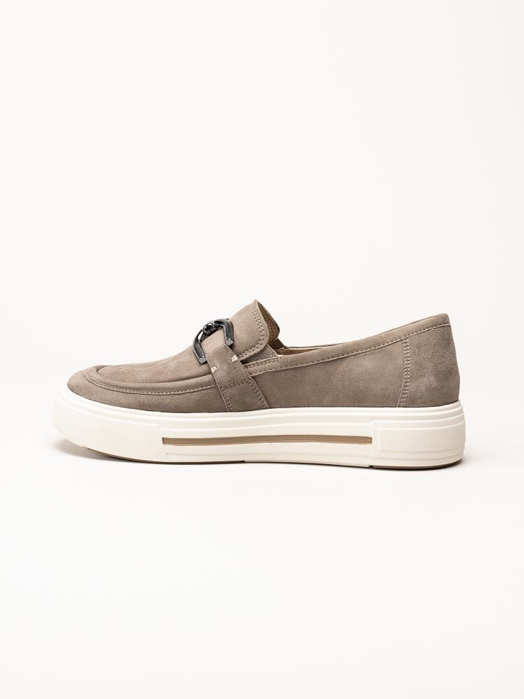 Caprice - Beige loafers i mocka