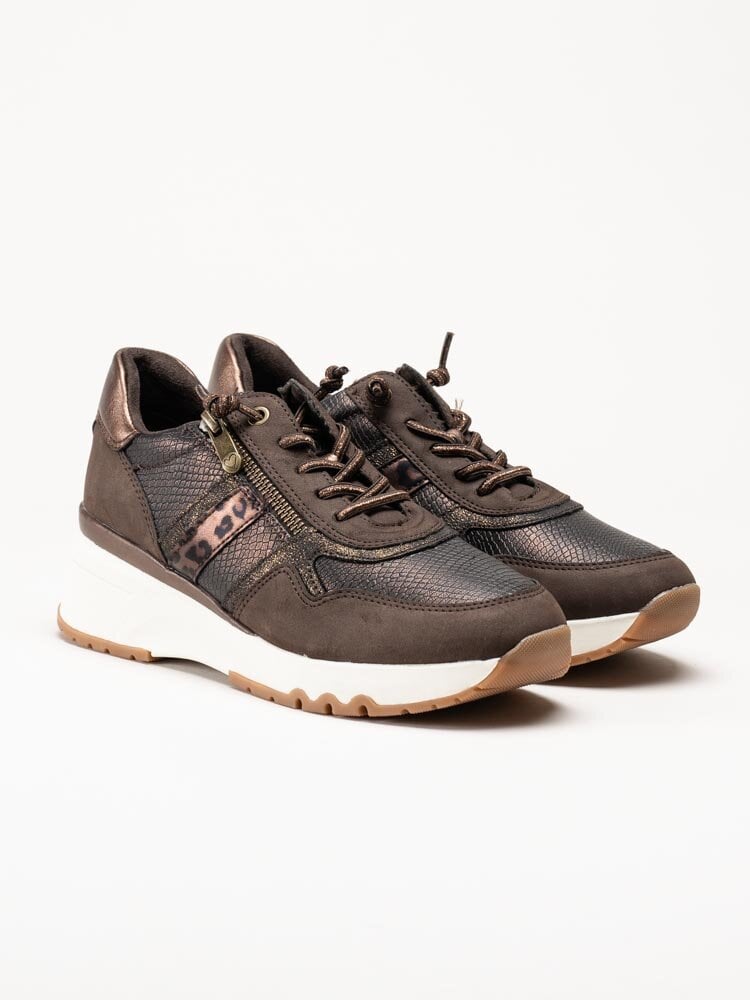 Marco Tozzi - Bruna sneakers i skinnimitation