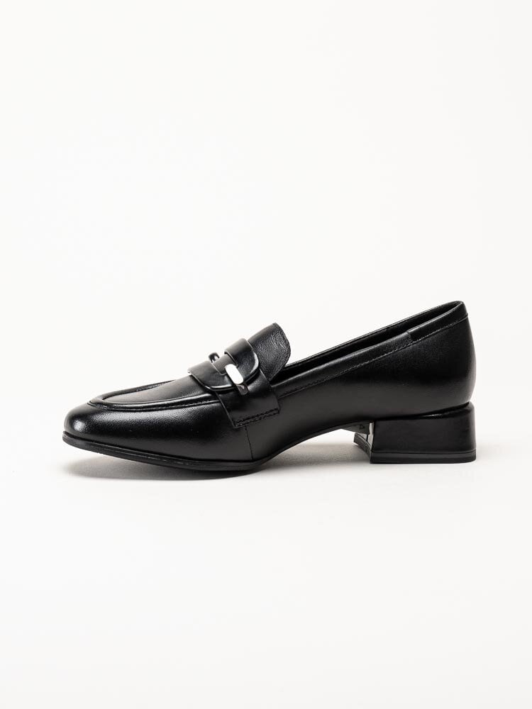 Marco Tozzi - Svarta loafers i skinn