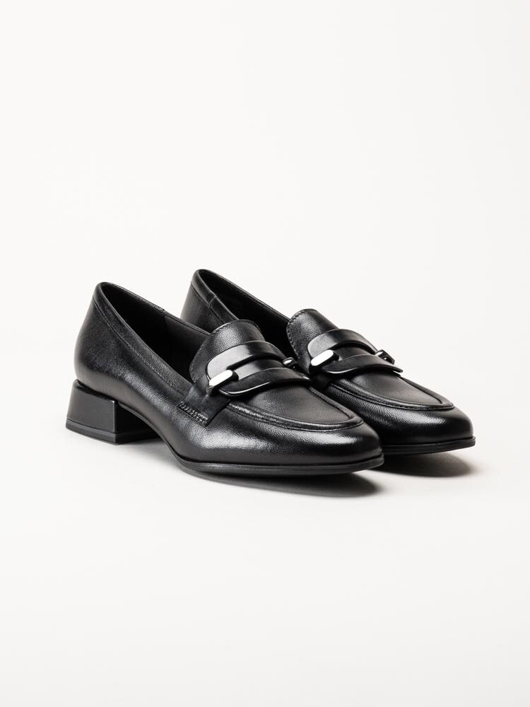 Marco Tozzi - Svarta loafers i skinn